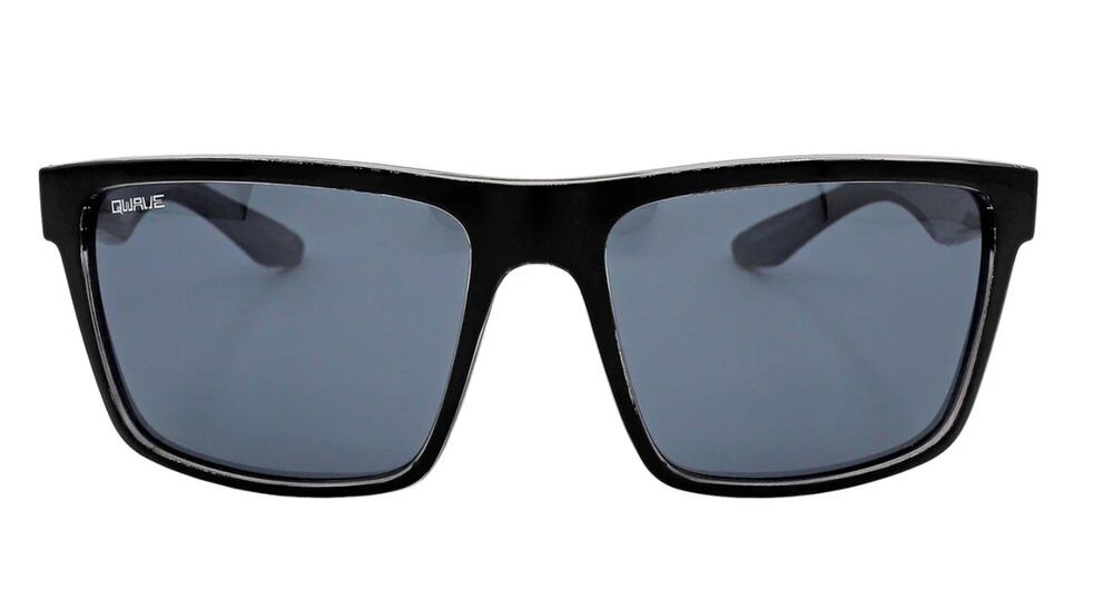 Men's Gloss Black Rectangular Frame Smoke Grey Lens Outdoor Beach Sunglasses New